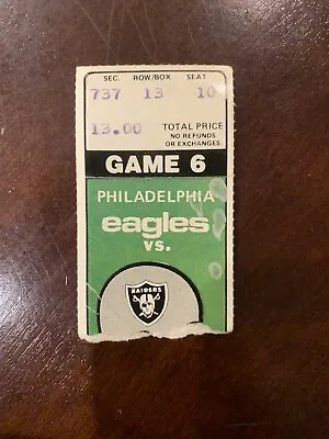 Oakland Raiders At Phila. Eagles  11-23-80 Ticket Stub Super Bowl XV Preview • $14.99