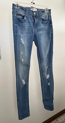 Mudd FLX Stretch Skinny Jeans Size 5 Juniors Light Wash Ripped • $14.99