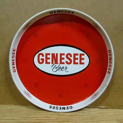 Vintage GENESEE BEER TRAY Tin Litho Drink Tray 12  Across Very Clean • $25