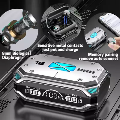 $24.99 • Buy TWS Bluetooth Wireless Earbuds Waterproof LED Noise Cancelling Sports Earphones
