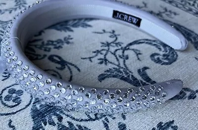 J.Crew Rhinestone Studded Headband Gray Silver Crystal Embellished One Size NWT • $12