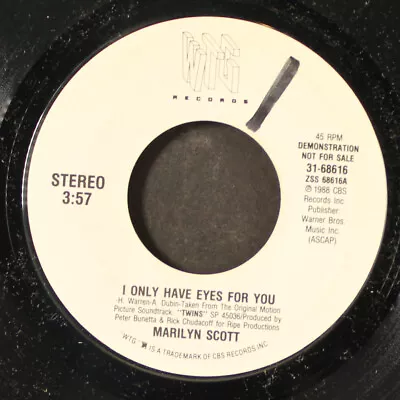 MARILYN SCOTT: I Only Have Eyes For You WTG 7  Single 45 RPM • $6