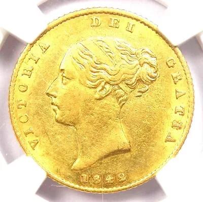 1842 Britain England Victoria Gold Half Sovereign Coin 1/2S - NGC AU Details • $517.75