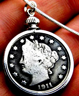 Necklace Pendant Available Various Years Vintage Authentic Liberty Nickel V Coin • $39.90