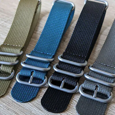 Zulu Nato Watch Strap Nylon Band Military G10 | 18mm 20mm 22mm 24mm • £8.95