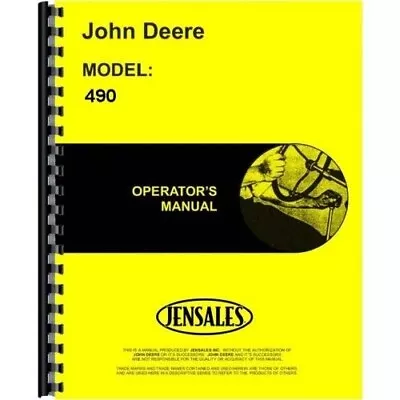 Operators Manual John Deere 490 Corn Planter OMB2845 • $26.98