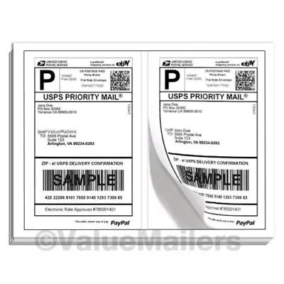 Labels Premium Mailing Shipping 8.5x5.5 Half-Sheet Self Adhesive 100 -10000 USA • $29.95