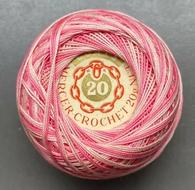 Vintage J & P COATS Cotton Size 20 Tatting/Crochet Thread Balls~Rose White Pink • $7.95