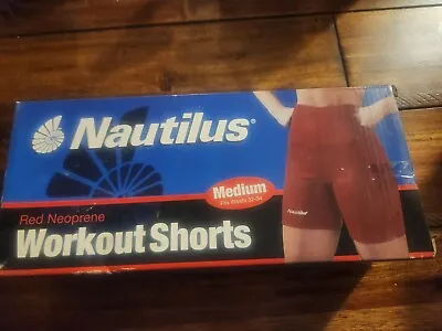 Nautilus Red Neoprene Compression Workout Shorts Size Medium M Waists 32-34 NOS • $14.96