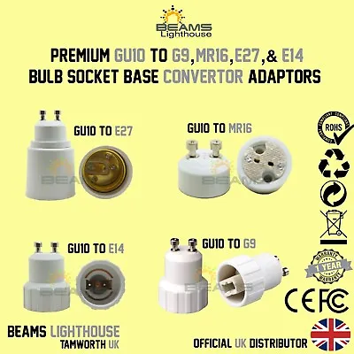 GU10 To G9/ MR16/E14/E27 LED/CFL Convertor  Light Bulb Socket Adapter Holder UK • £5.79