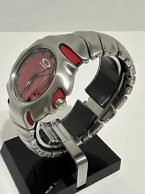 Oakley Blade II Watch W/ Red Dial Brushed Stainless Steel Case Rare Oakley Watch • $900