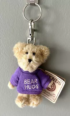 Boyds Bears 3-1/2  Mini Message Bear Keychain  Bear Hugs  Rare No Tush Tag • $25