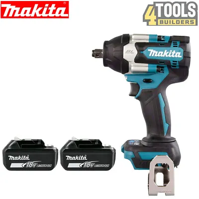 Makita DTW700Z 18V LXT Brushless 1/2  Impact Wrench With 2 X 5.0Ah Batteries • £405.45