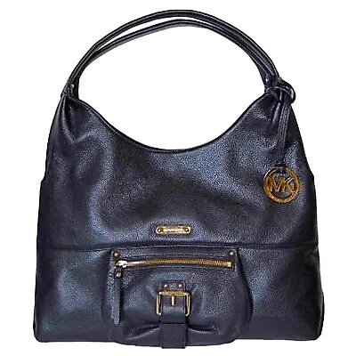 Michael Kors Austin Leather Large Hobo Shoulder Tote Bag In Black • $55.99