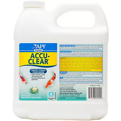 API Pond Accu-Clear 64oz Quickly Clears Pond Water Fish Plant And Wildlife Safe • $45.99