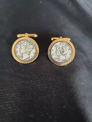 $19.95 • Buy Cufflinks Mercury Dime Face