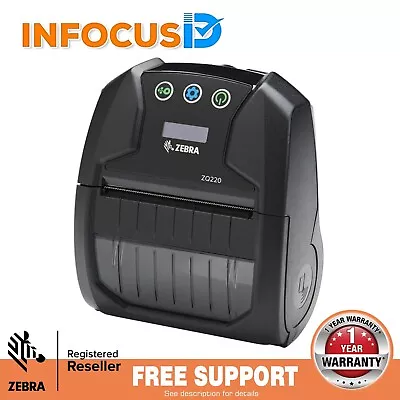 Zebra ZQ220 Thermal 203 Dpi Mobile Barcode Label Printer USB Bluetooth (inc VAT) • £175