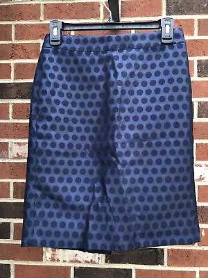 The Pencil Skirt J Crew 00 Navy Blue Circles Lined • $13.40