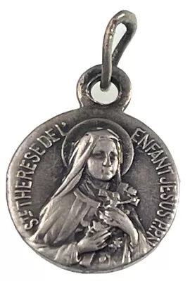 Vintage Catholic St Therese Silver Tone  Petite Medal France • $8.99