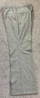 £25 • Buy Gieves & Hawkes Beige Check Wool Italian Trousers 38 In Waist 31.5 IL