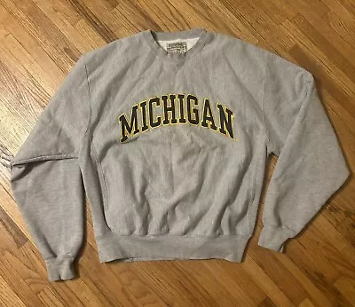 Michigan Wolverines Sweater Mens Large Gray Pullover Sweatshirt Steve & Barrys • $29.99