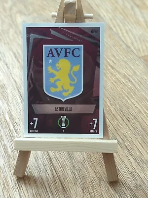 2023 Topps Match Attax Aston Villa # 1 Team Logo Foil Soccer Card • £0.99