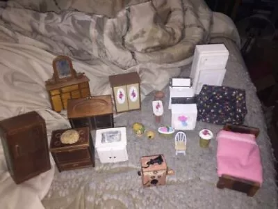Large Lot Of Assorted Vintage Doll Furniture Decor And Appliances • $43