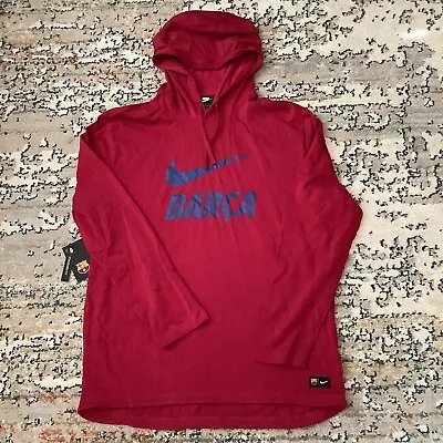 NEW Nike Barcelona FC ‘hoodie’ Mens XXL Red Barca FCB Long Sleeve Shirt Soccer • $26.25