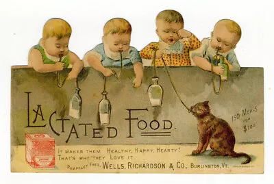 Victorian Trade Card- Lactated Food- Wells Richardson & Co. Burlington VT • $14.99