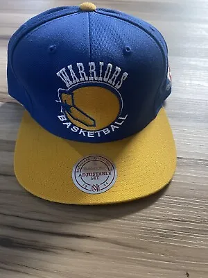 Golden State Warriors Mitchell & Ness Snapback Hat Hardwood Classics Blue Yellow • $20