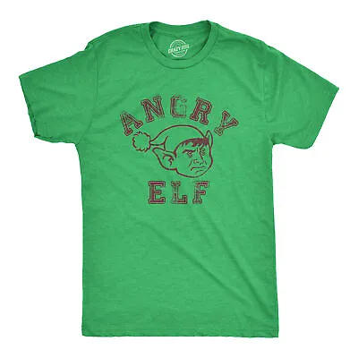 Mens Angry Elf T Shirt Funny Xmas Party Pissed Off Elves Santas Helpers Tee For • $6.80