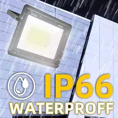 50W LED Floodlight Security Wall Lights Outdoor Flood Light Waterproof UK • £12.90