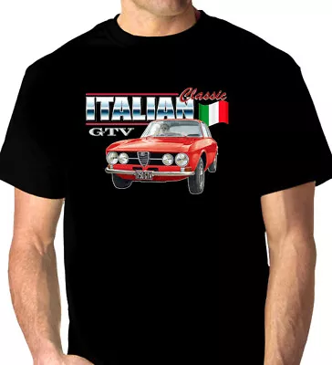 Alfa  Romeo   1750  Gtv  Quality  Black  Tshirt (6  Car Colours)  Big Fit  • $38