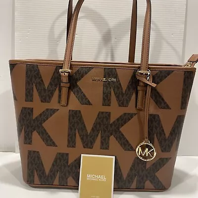 Nwt $298 Michael Kors Jet Set Top Zip Tote Luggage Multi Color • $165