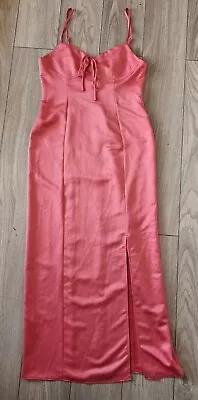 £15 • Buy Topshop Slinky Burnt Orange Cami Maxi Cupped Slip Dress Size 10 🍊