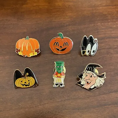 Lot Of 6 McDonalds HALLOWEEN Employee Enamel Lapel Pins Goth Horror Fall Autumn • $69.99