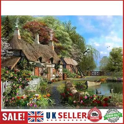 Painting By Numbers Kit DIY Country Villa Canvas Oil Wall Art Picture Ornaments  • £8.39