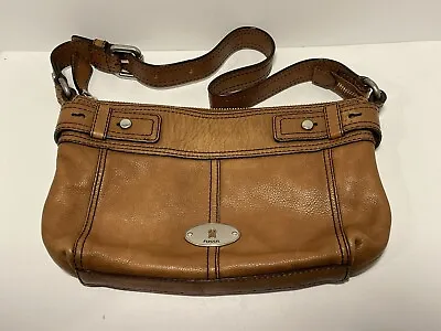 $39.95 • Buy Fossil Maddox Brown Leather Top Zipper Handbag/Purse/Shoulderbag