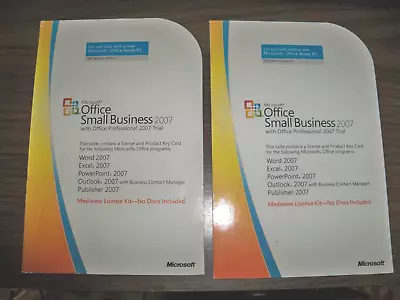 Lot Of 2 Microsoft Office 2007 Small Business Medialess Genuine Key No Disc -NEW • $50