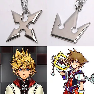 Kingdom Hearts Sora Crown & Roxas Cross Necklace Christmas Party Gift Cosplay • $17.99