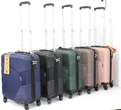 55x40x20cm 4 Wheel Suitcase Hard Shell Carry On Cabin Bag Trolley Hand Luggage • £26.99