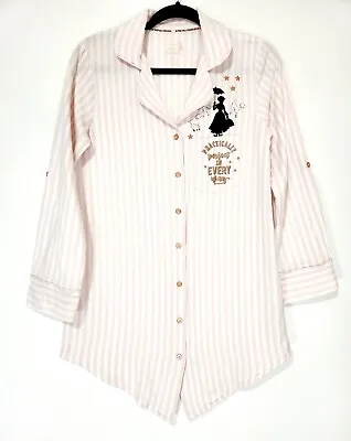 Womens Disney Marry Poppins Love To Lounge Stripe Flannel Pajama Nightgown Sz XS • $19.99