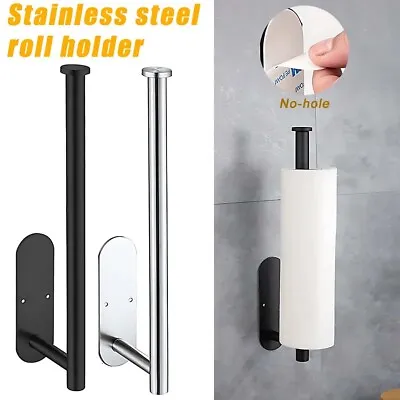 Toilet Paper Roll Holder Mounted Stainless Rustproof Hook Bathroom Wall Storage • $13.99