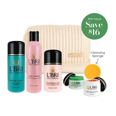 L’BRI Basic Skin Care Set 2 - Combination W/Bag And Sponge • $125