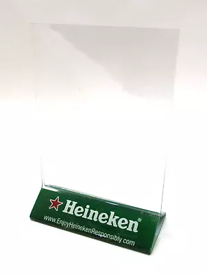 Heineken Beer Vintage 1990's Acrylic Advertising Table Topper Menu Card Holder • $15