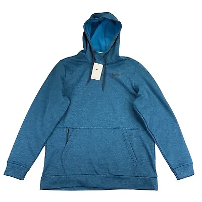 Nike Mens Dri-Fit Therma Logo Pullover Hoodie Turquoise L • $40.02