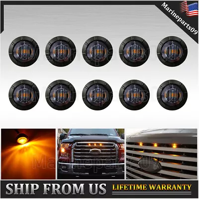 10x Universal Amber LED Grille Light Kit For Truck SUV Ford Flush Mount • $11.97