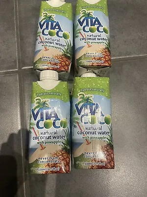 Brand New 4x Vita Coco Natural Coconut Water With Pineapple Drinks 330ml Each • £5