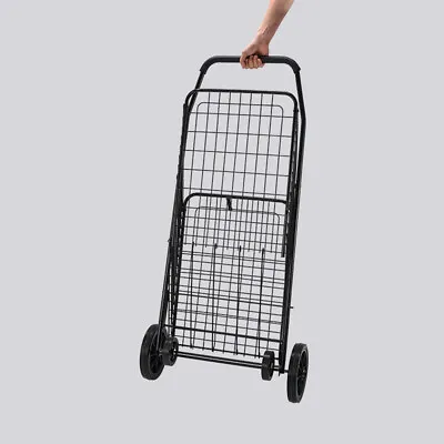 Folding Utility Trolley Heavy Duty Shopping Cart Metal Laundry Basket W/Wheels  • $41.99