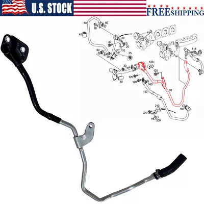 Left Turbocharger Coolant Line Return Hose For Mercedes-Benz GL450 GL/ML/GLS550 • $38.66